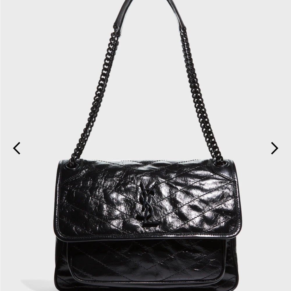 Saint Laurent
Niki Medium Flap YSL Shoulder Bag in Crinkled Leather